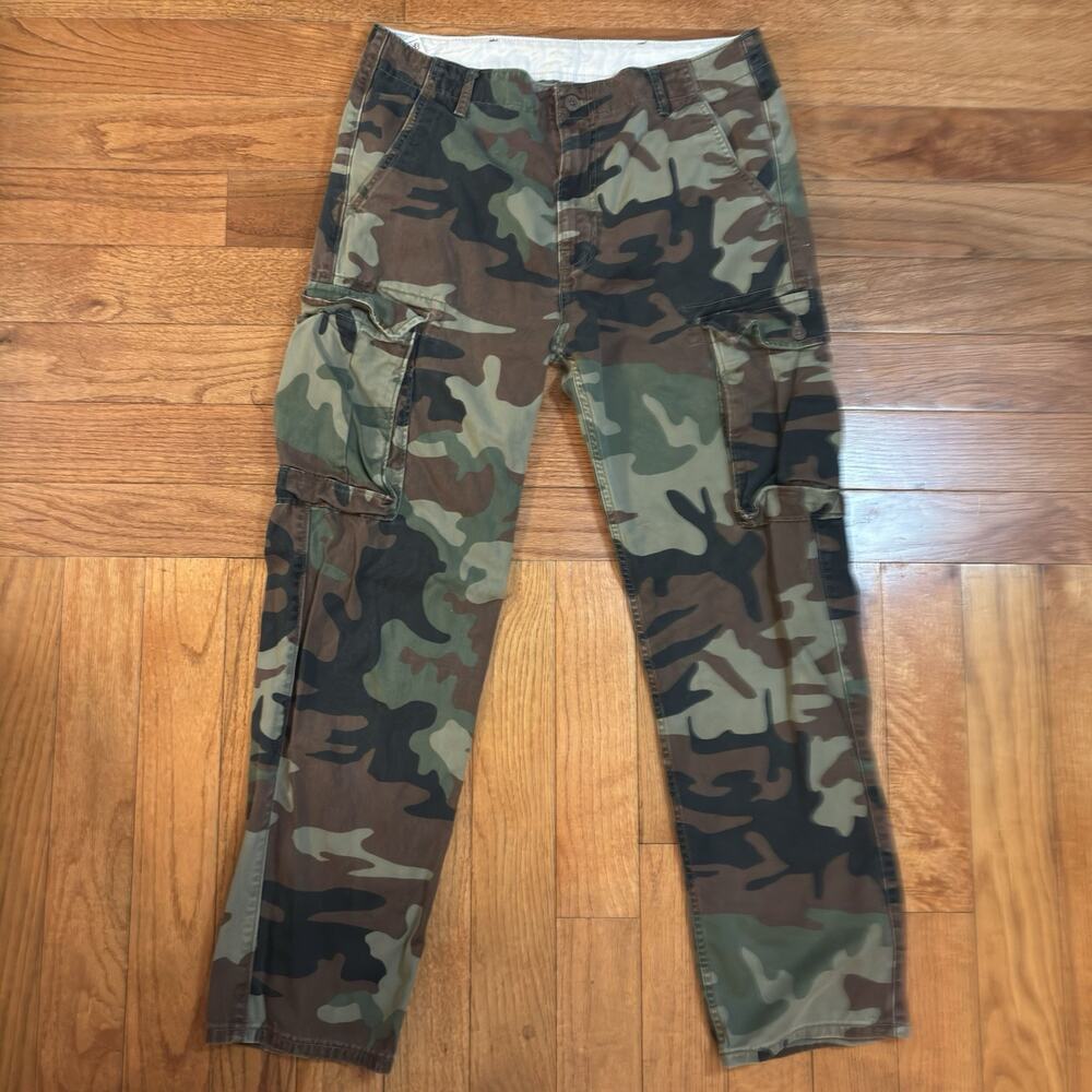 Levi's Men's Camouflage Cargo Pants Green/Brown/Black Cotton Twill W32